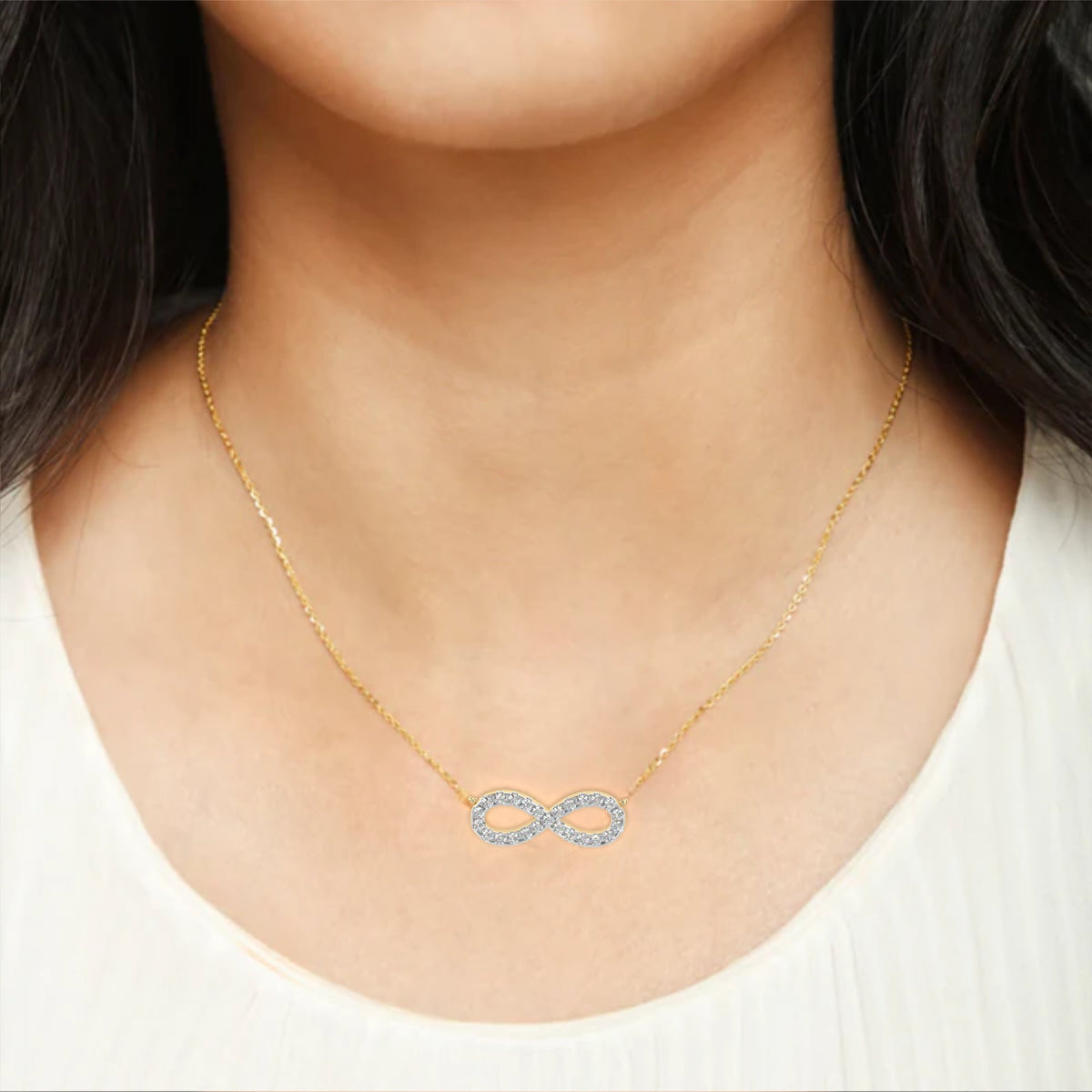 Infinity Diamond Pavé Necklace