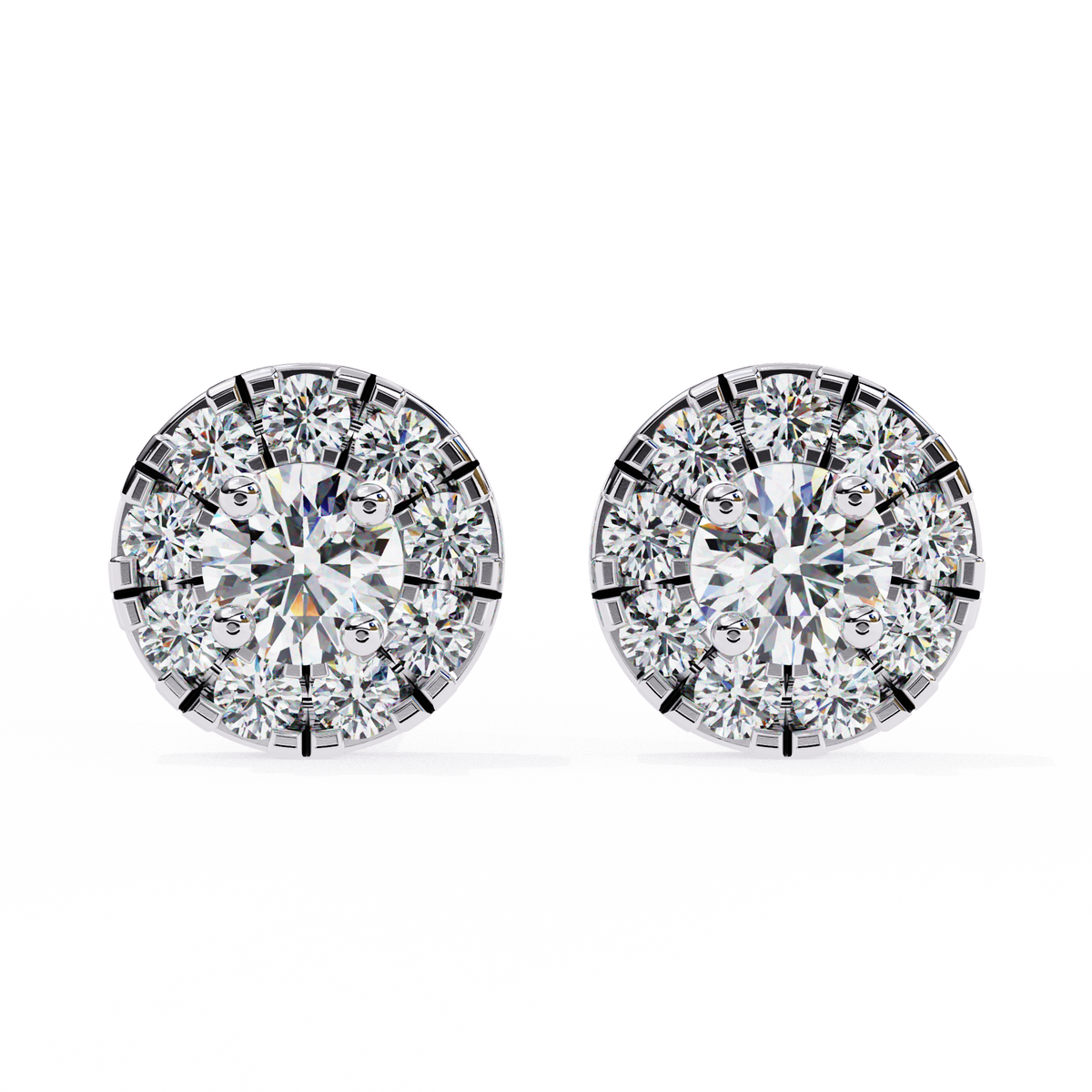 Radiant Halo Stud Earrings