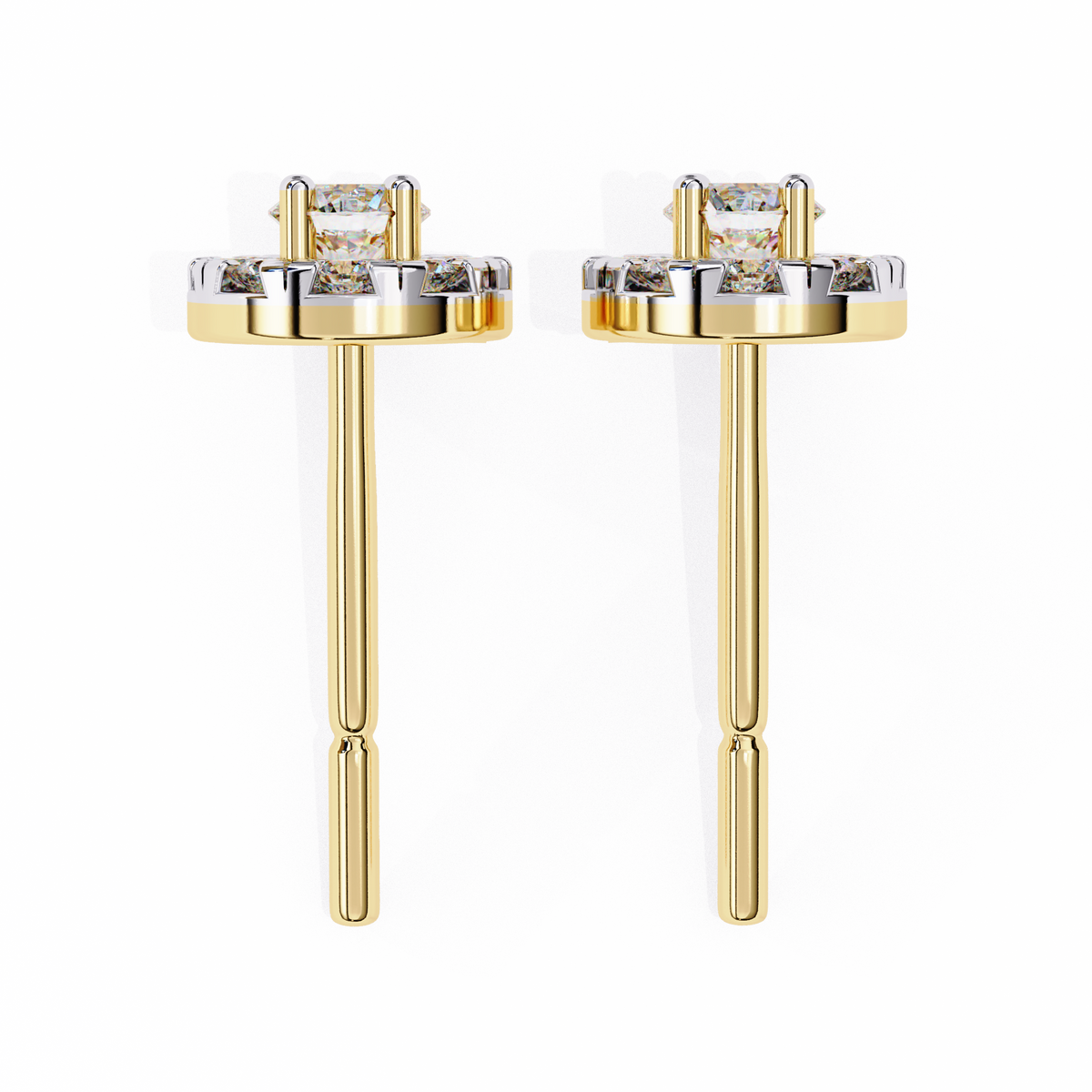 Radiant Halo Stud Earrings