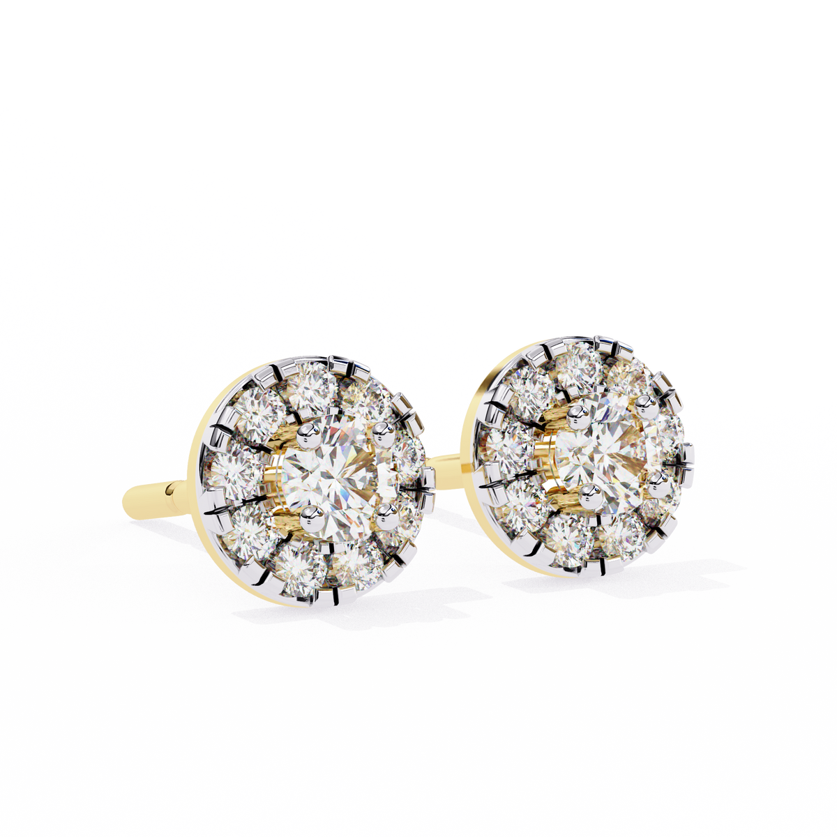 Radiant Halo Stud Earrings