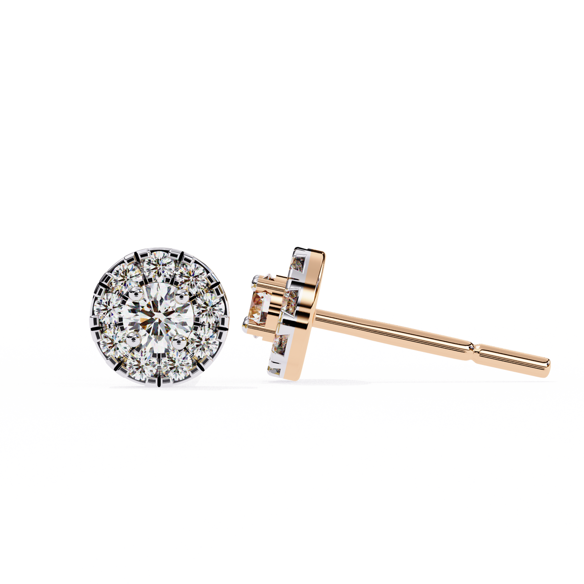 Radiant Halo Stud Earrings