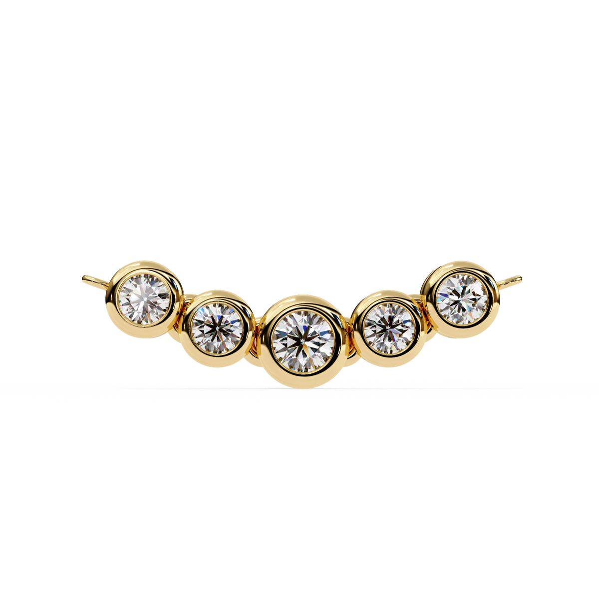 Five-Stone Bezel Diamond Necklace