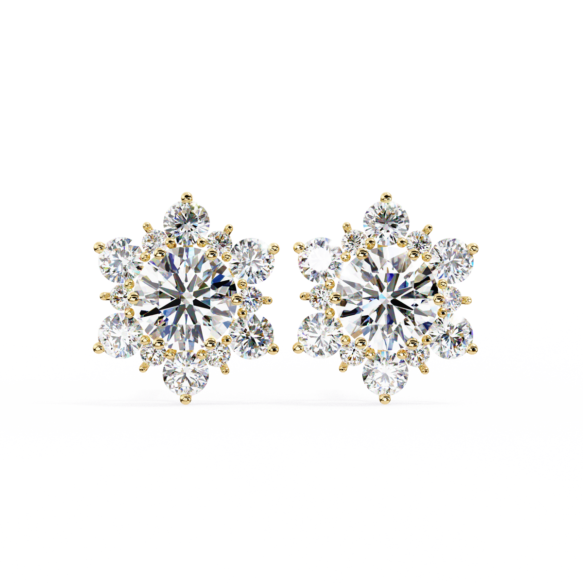 Fleur Diamond Stud Earrings