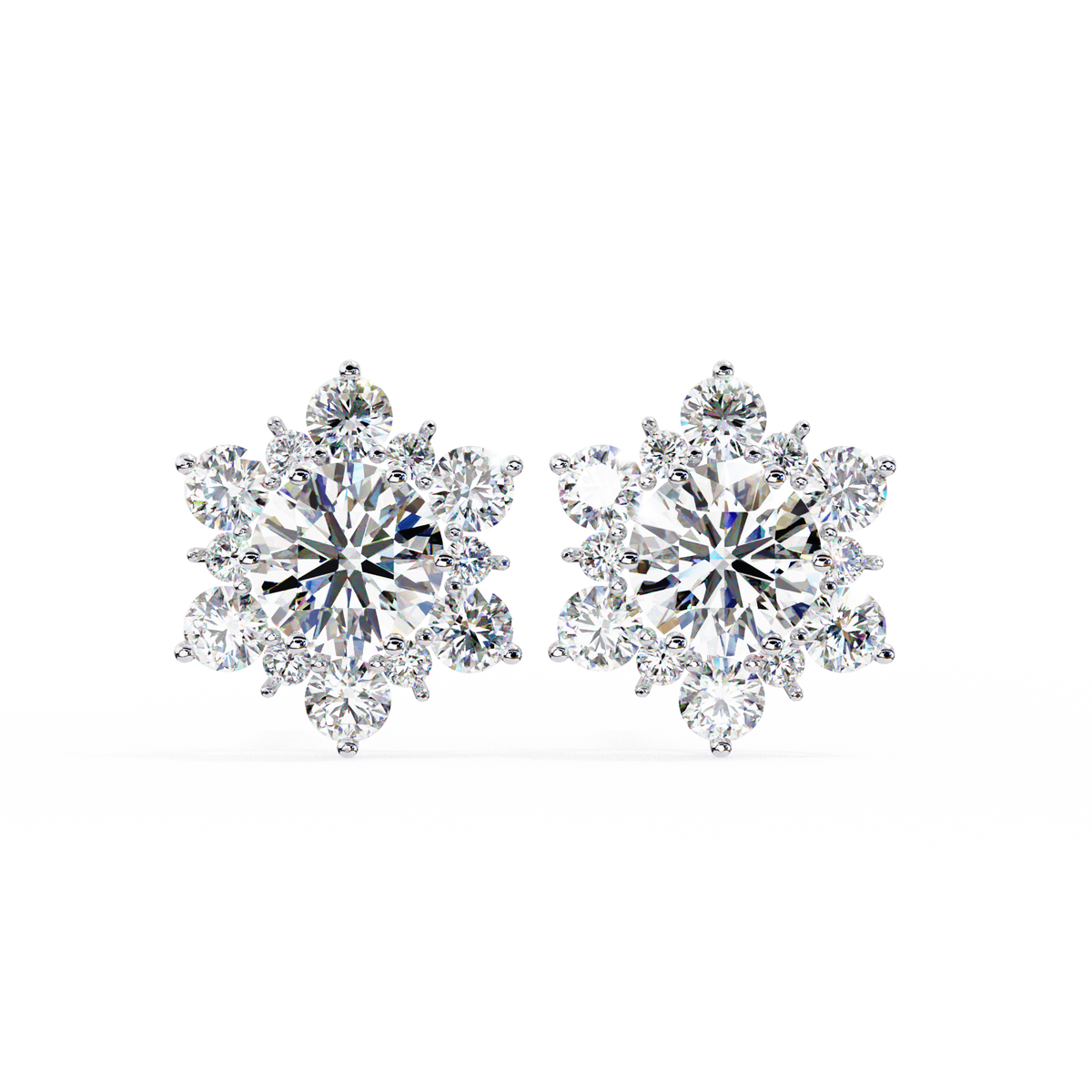 Fleur Diamond Stud Earrings