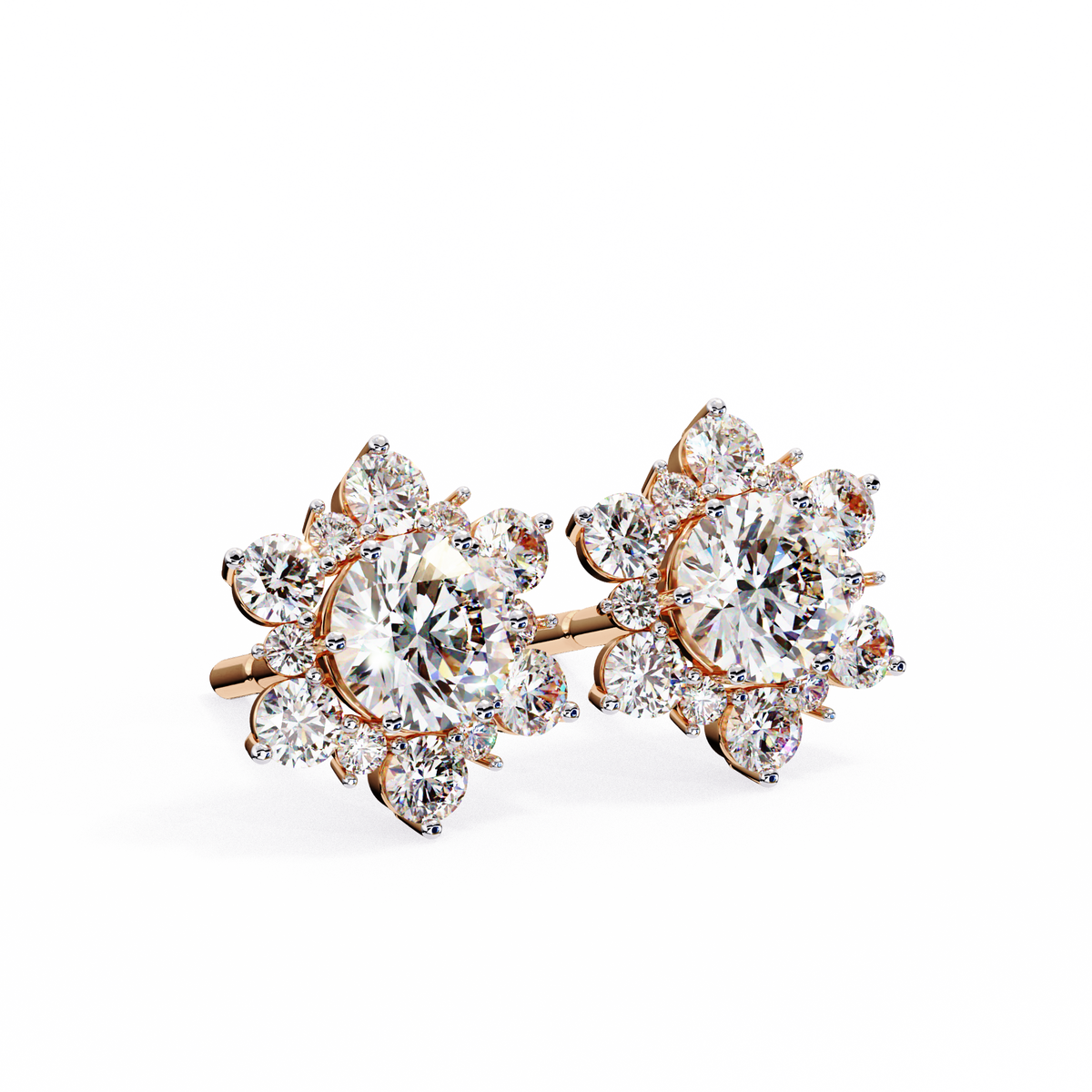 Fleur Diamond Stud Earrings