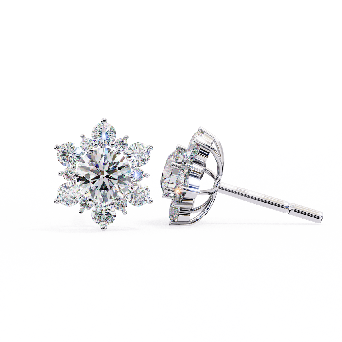 Fleur Diamond Stud Earrings
