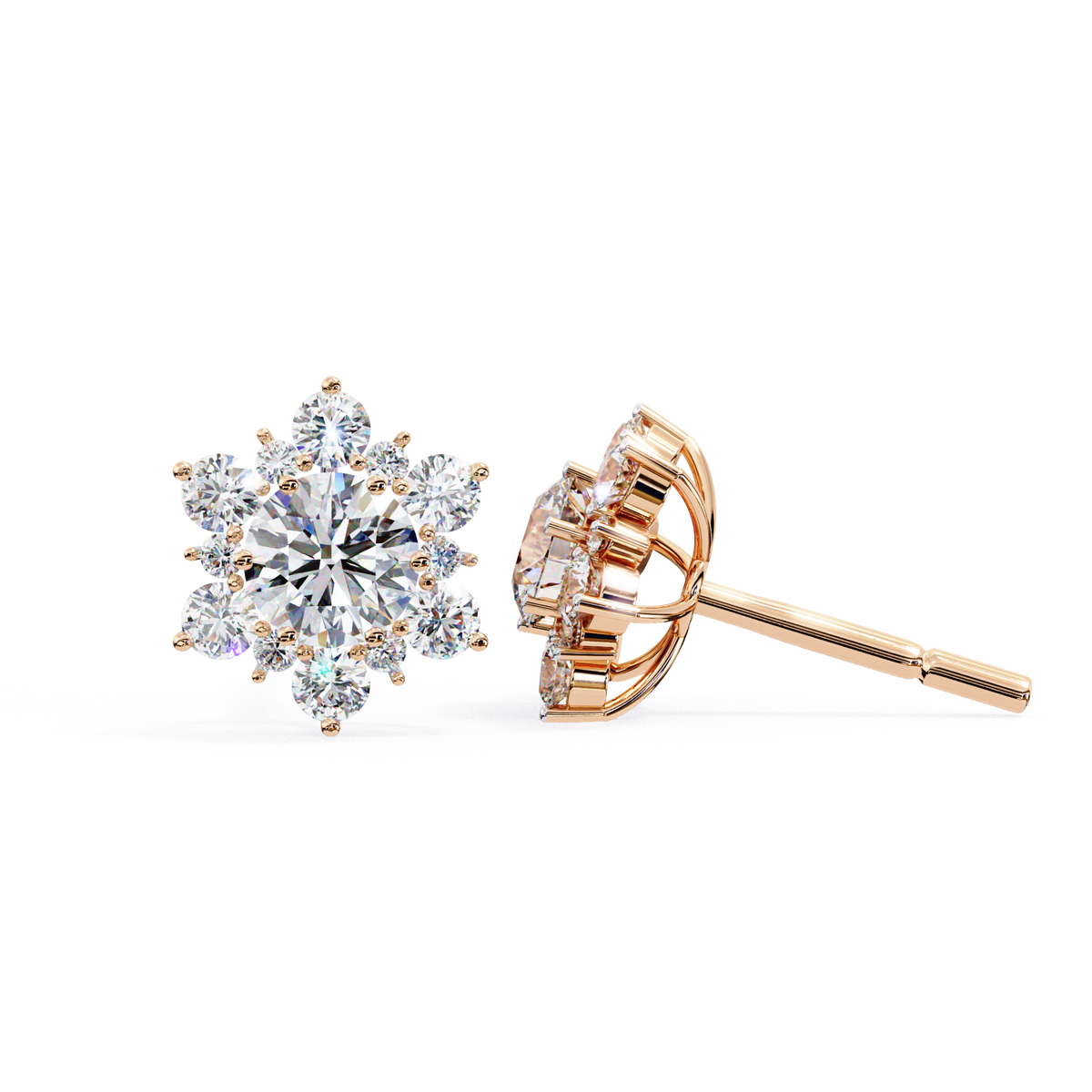 Fleur Diamond Stud Earrings