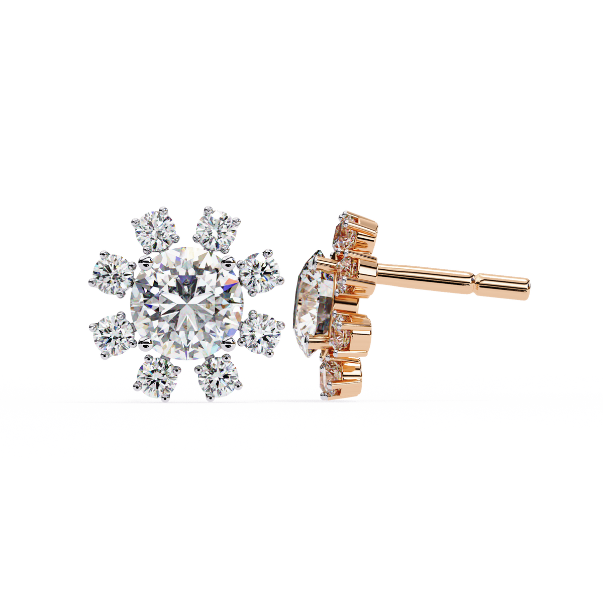 Éclat Fleur Diamond Stud Earrings