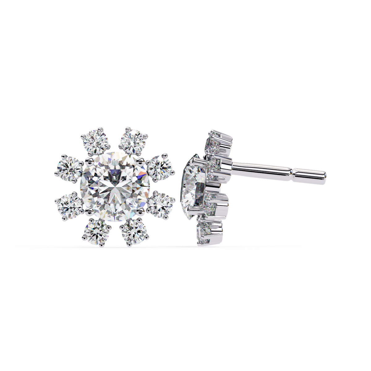 Éclat Fleur Diamond Stud Earrings