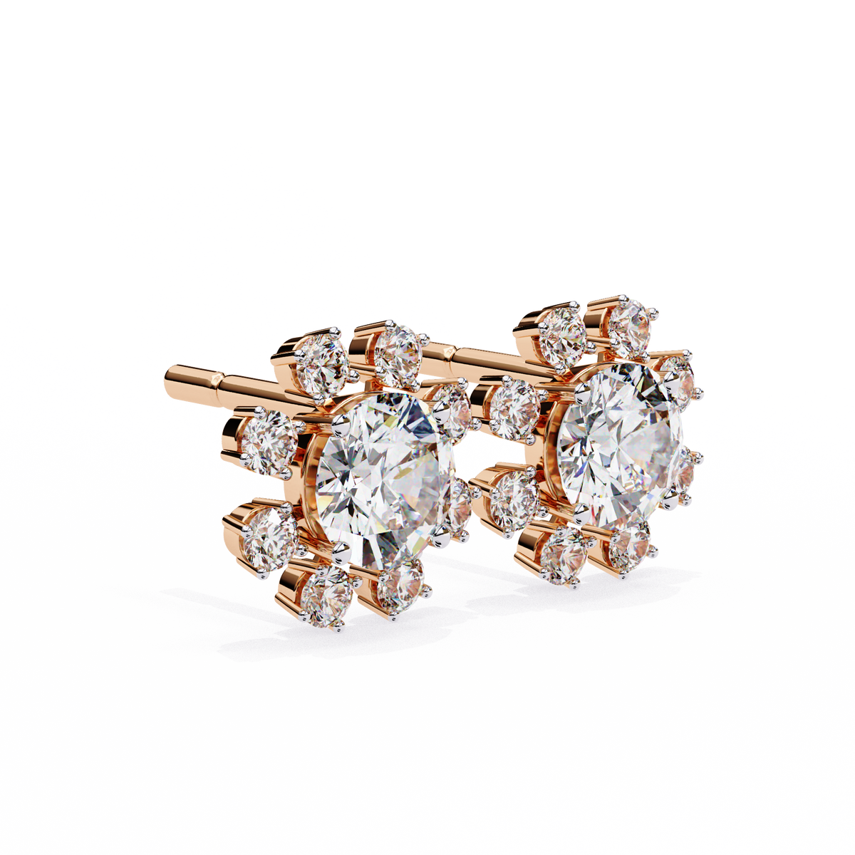 Éclat Fleur Diamond Stud Earrings