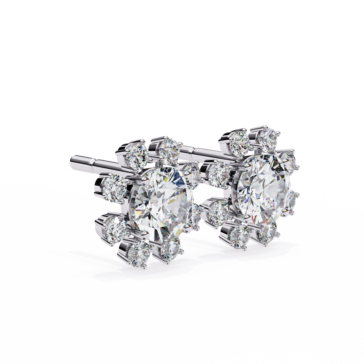 Éclat Fleur Diamond Stud Earrings