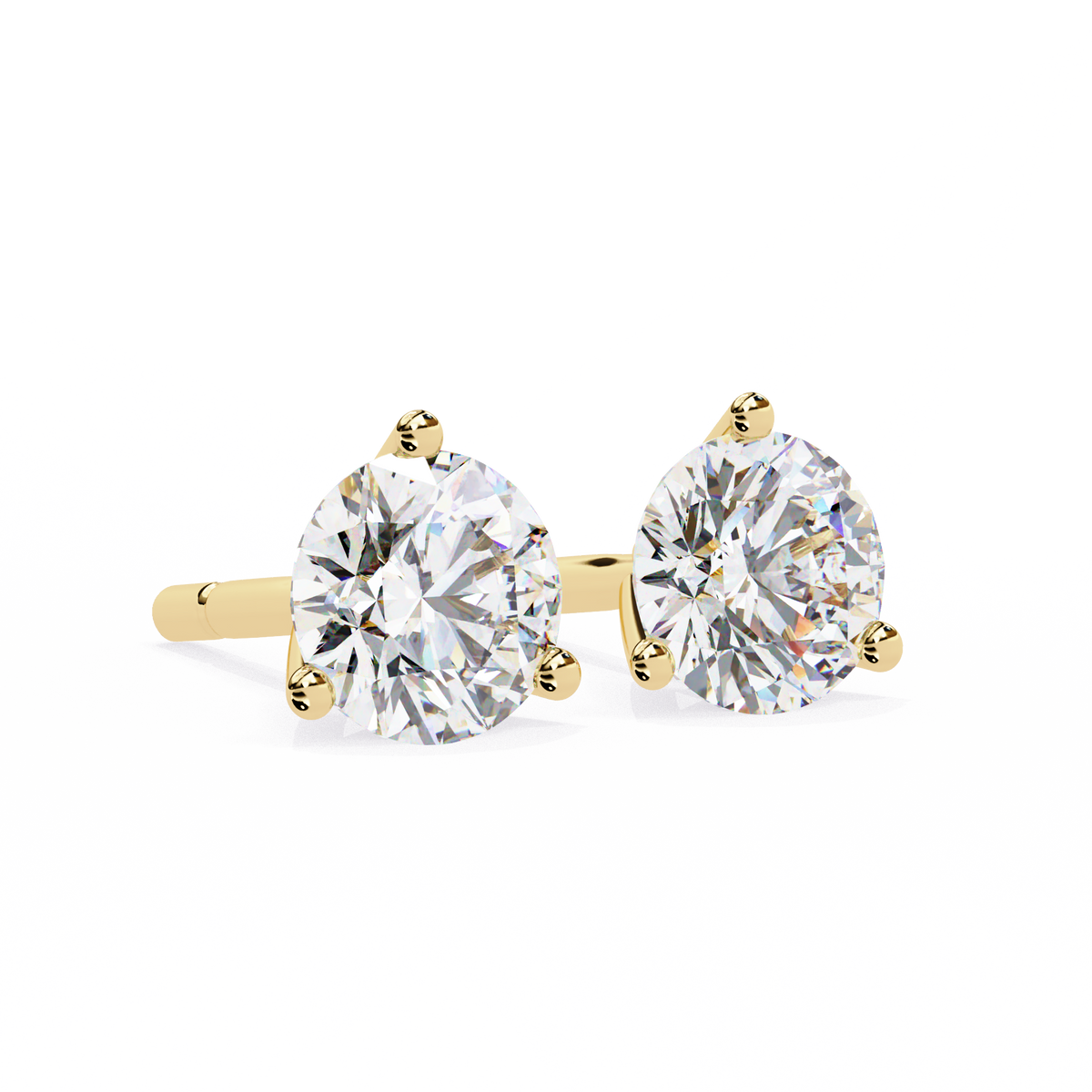 Radiant Solitaire Stud Earrings