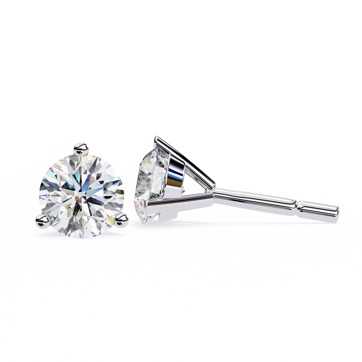 Radiant Solitaire Stud Earrings