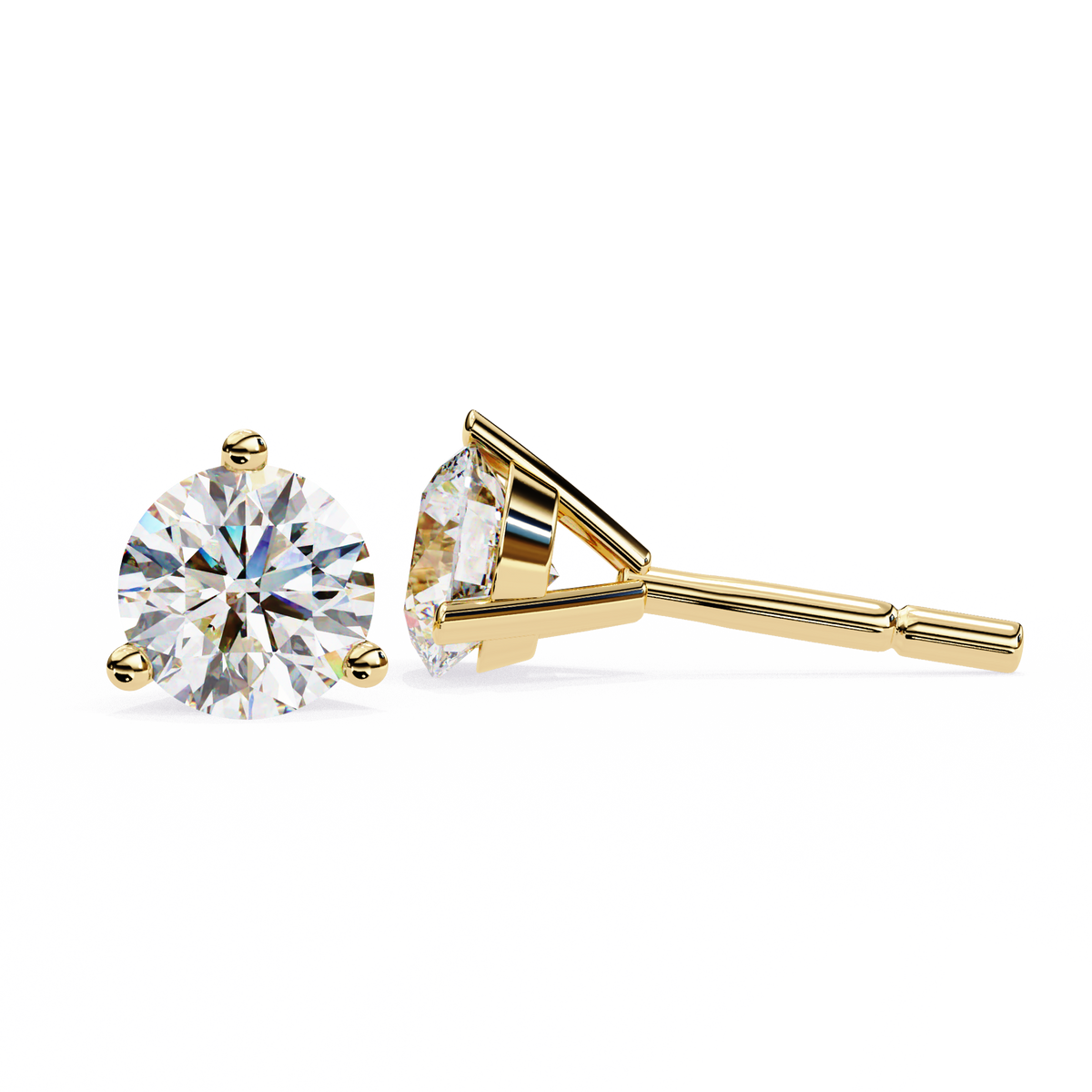 Radiant Solitaire Stud Earrings
