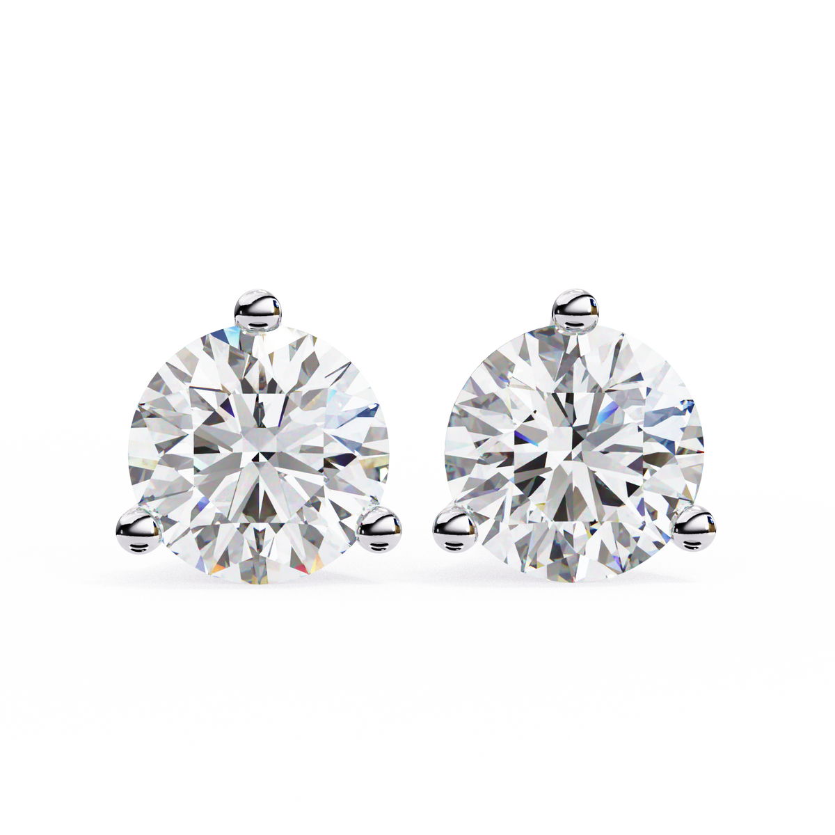Radiant Solitaire Stud Earrings