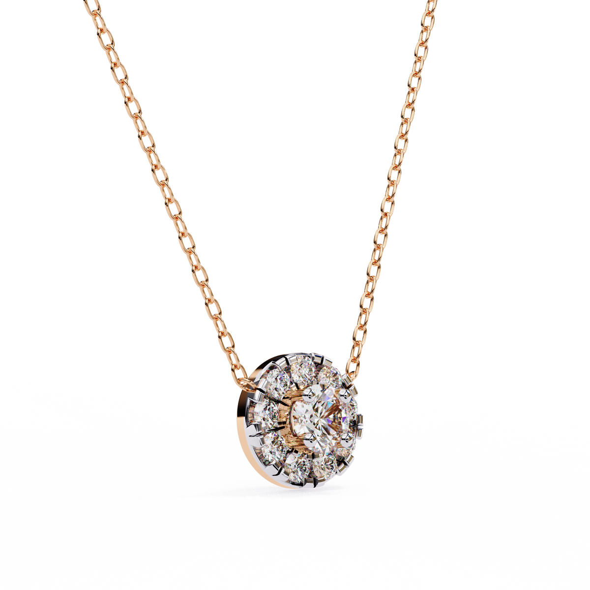Elegant Crystal Circle Pendant Necklace