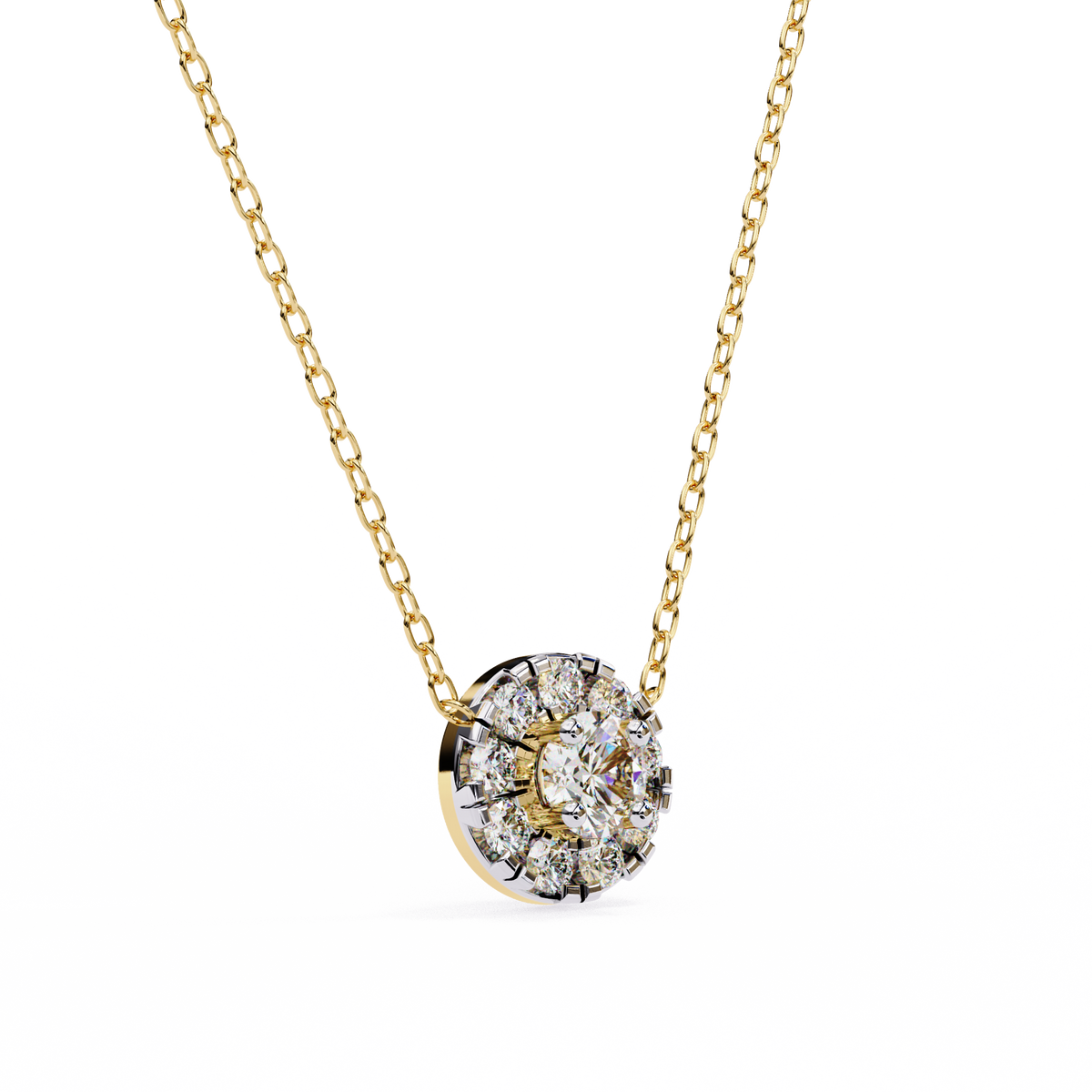 Elegant Crystal Circle Pendant Necklace