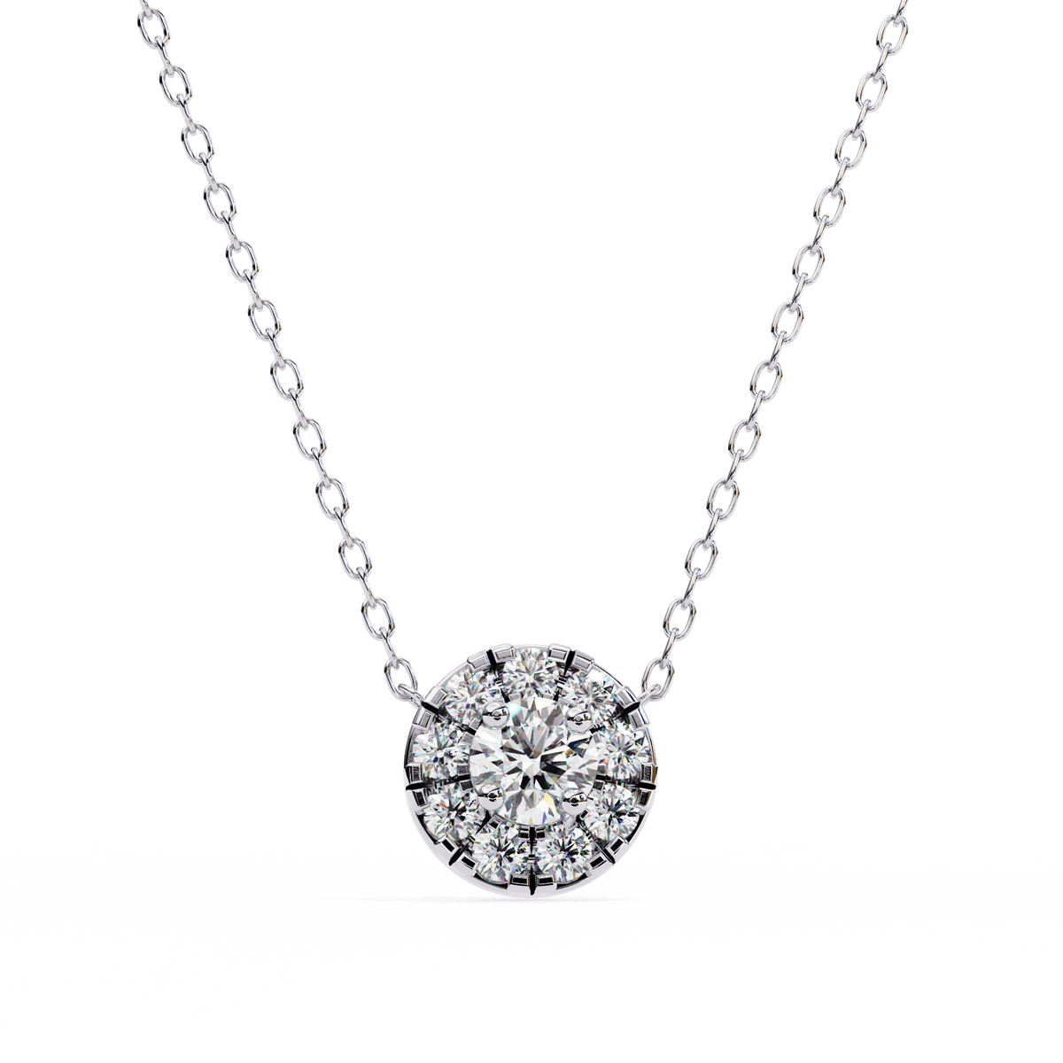 Elegant Crystal Circle Pendant Necklace