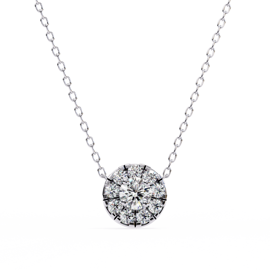 Elegant Crystal Circle Pendant Necklace