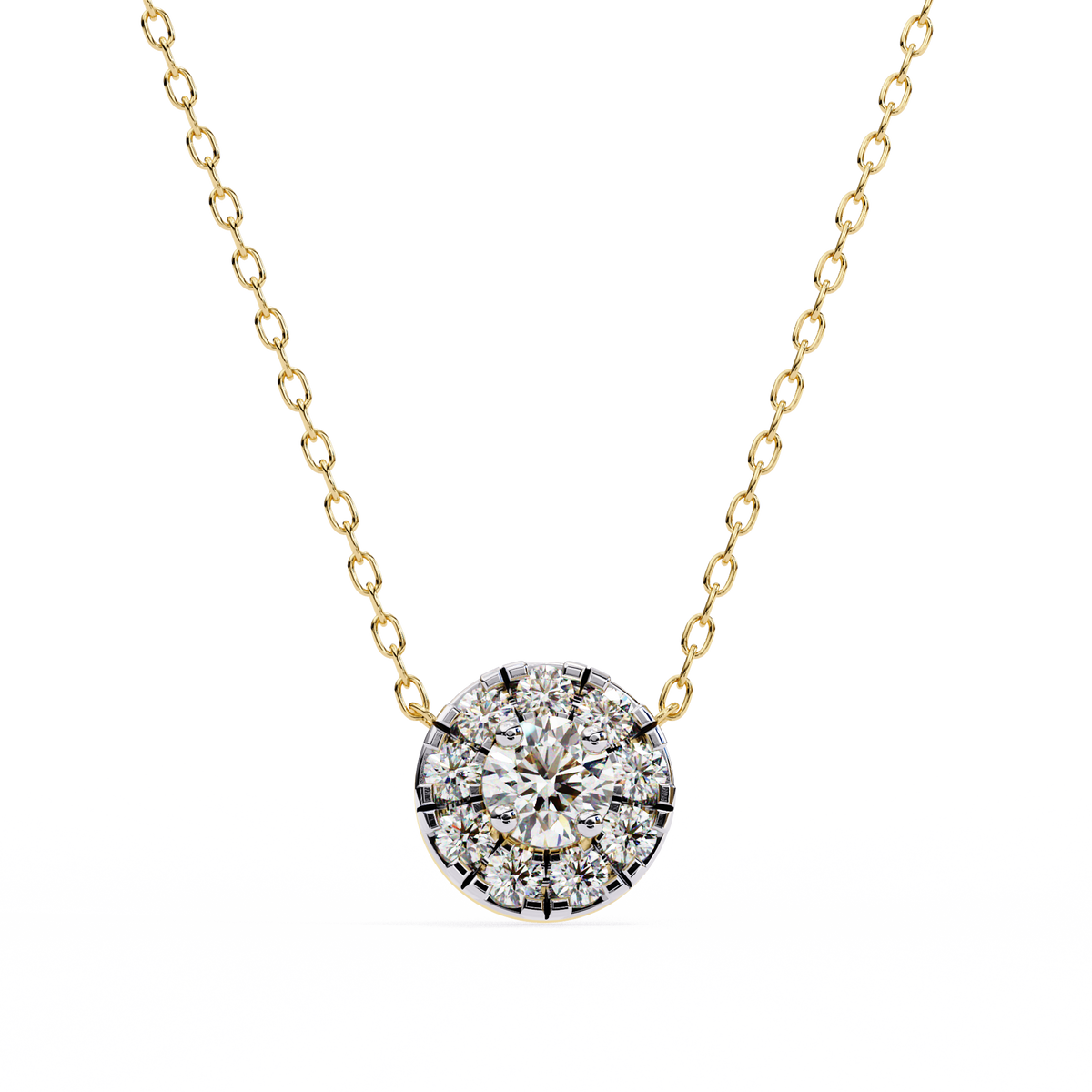 Elegant Crystal Circle Pendant Necklace