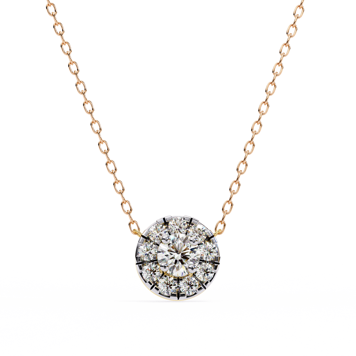 Elegant Crystal Circle Pendant Necklace