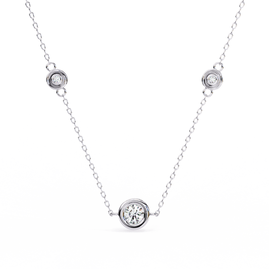 Elegant Crystal Circle Link Necklace
