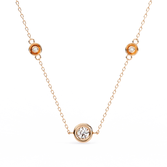 Elegant Crystal Circle Link Necklace