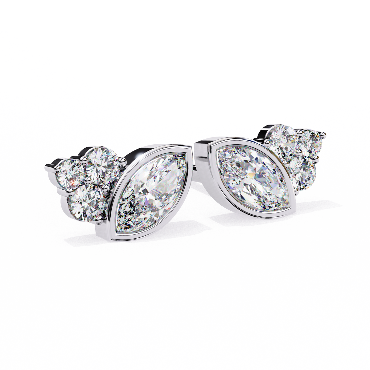 Marquise Bloom Diamond Stud Earrings