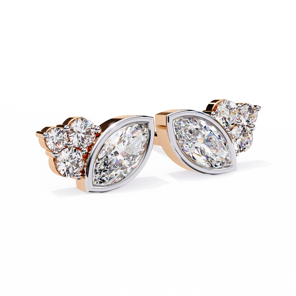 Marquise Bloom Diamond Stud Earrings