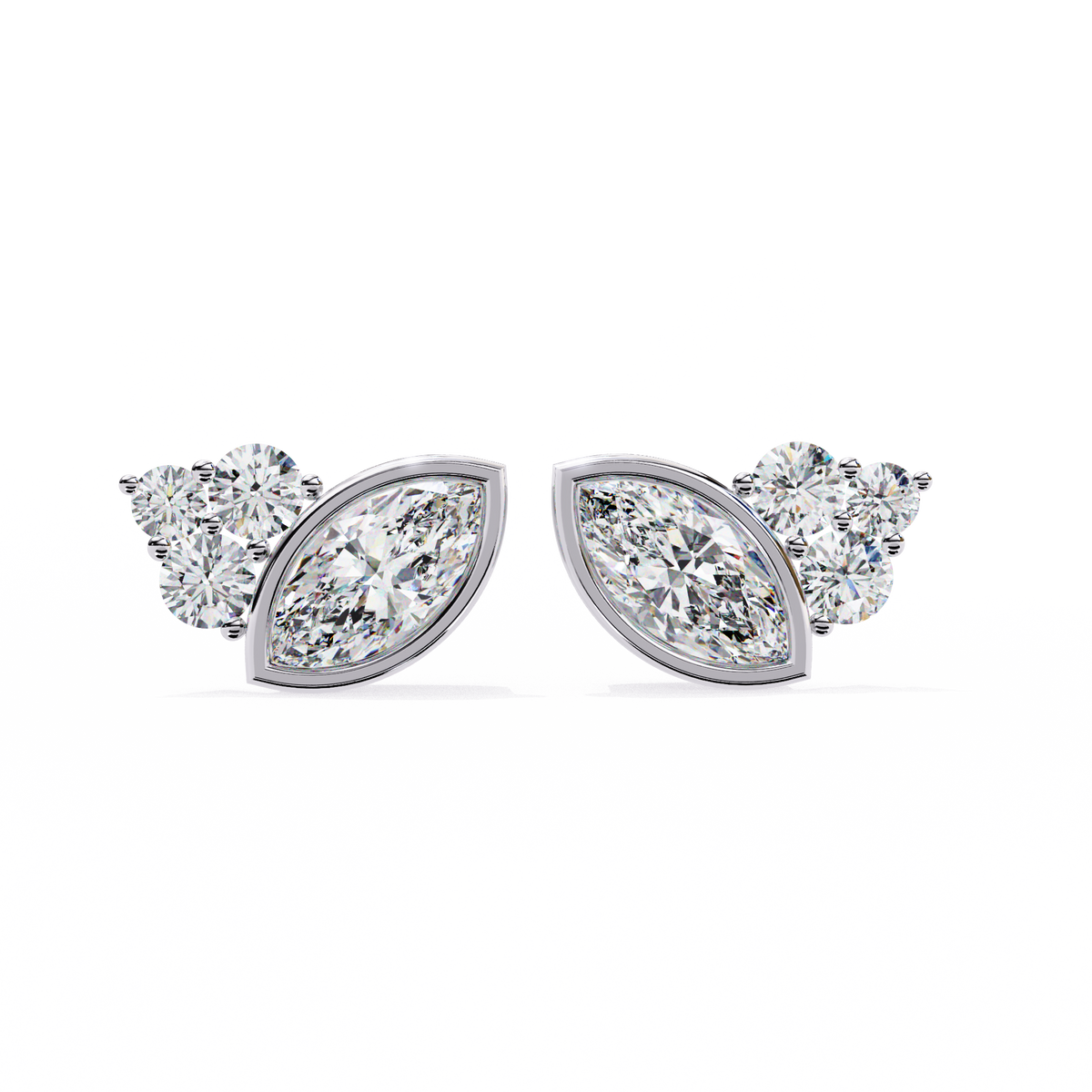 Marquise Bloom Diamond Stud Earrings