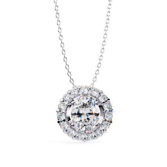 The Aurelia Oval Diamond Pendant