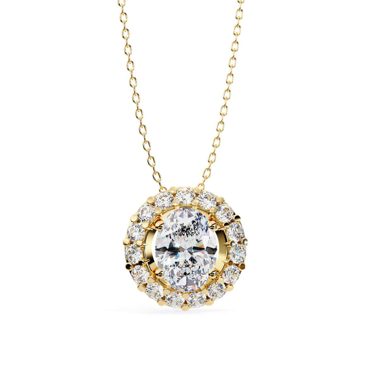The Aurelia Oval Diamond Pendant