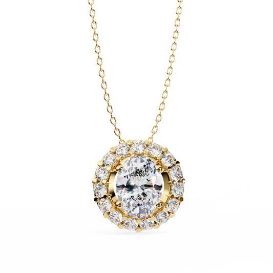 The Aurelia Oval Diamond Pendant