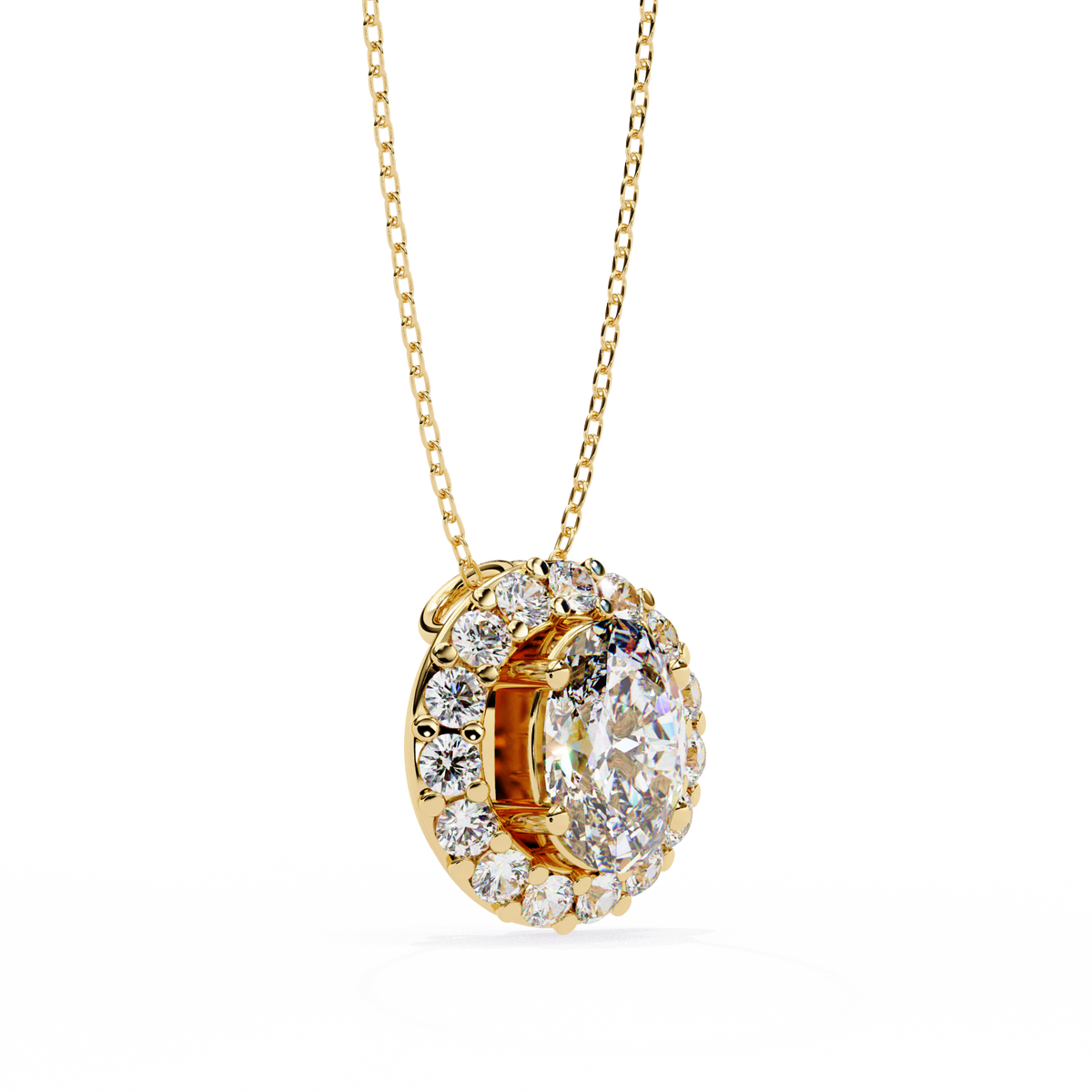 The Aurelia Oval Diamond Pendant