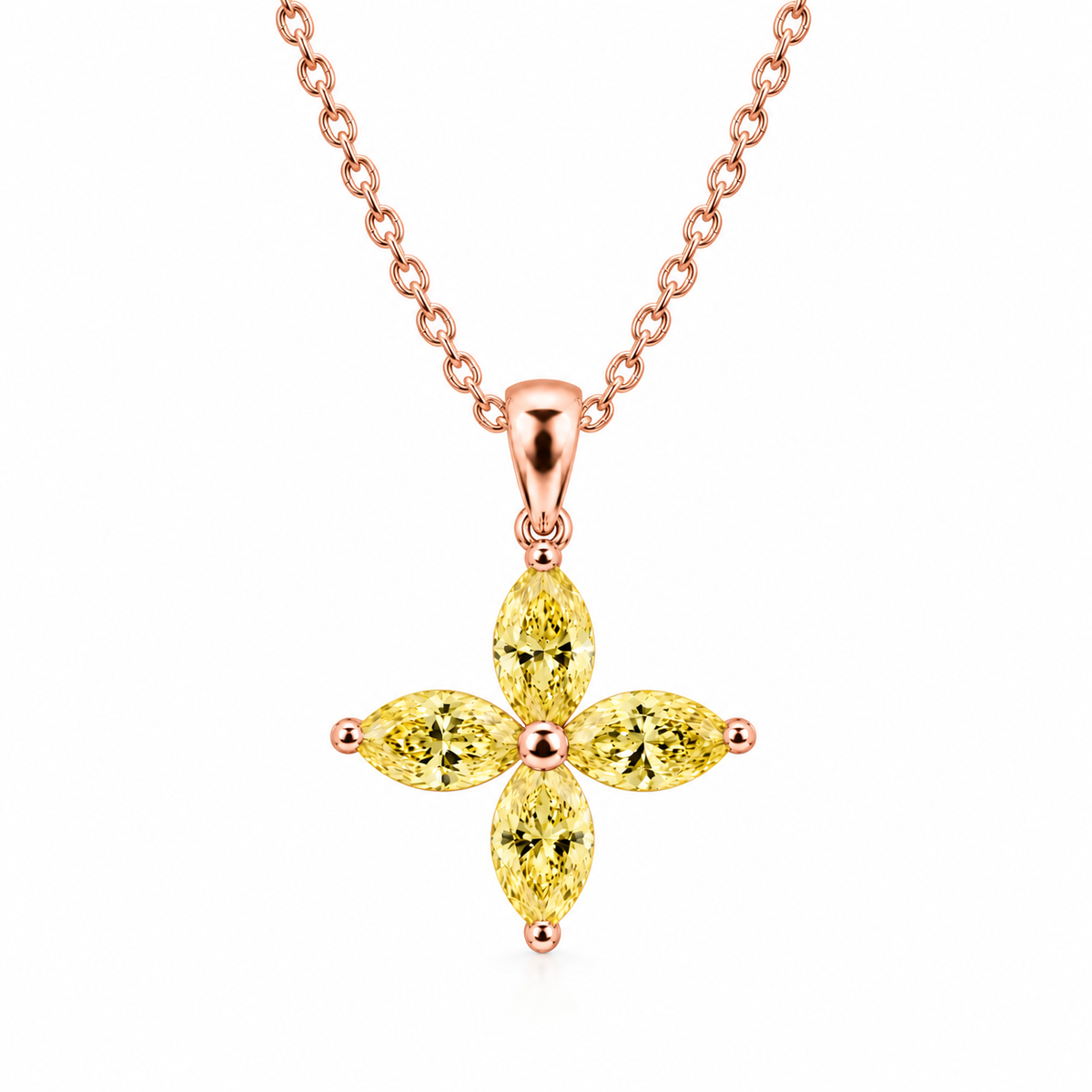 The Yellow Marquise Blossom Pendant