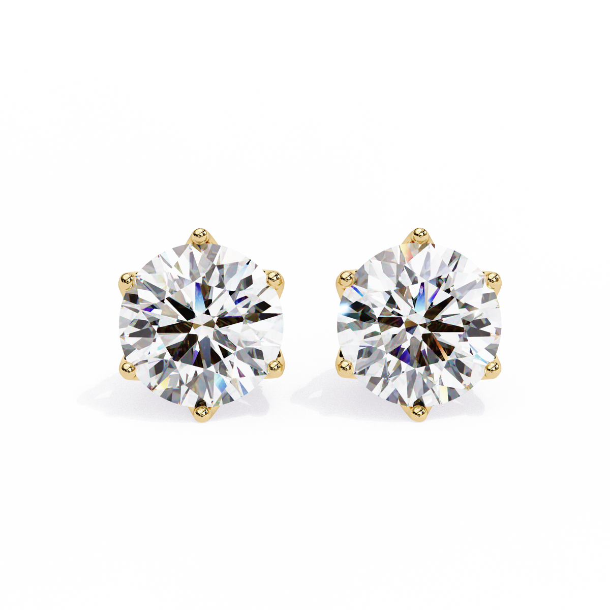 Aurora Crown Solitaire Earrings