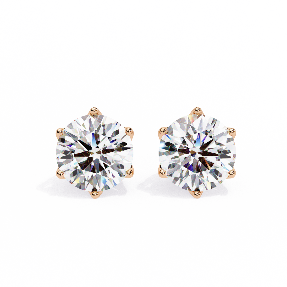 Aurora Crown Solitaire Earrings