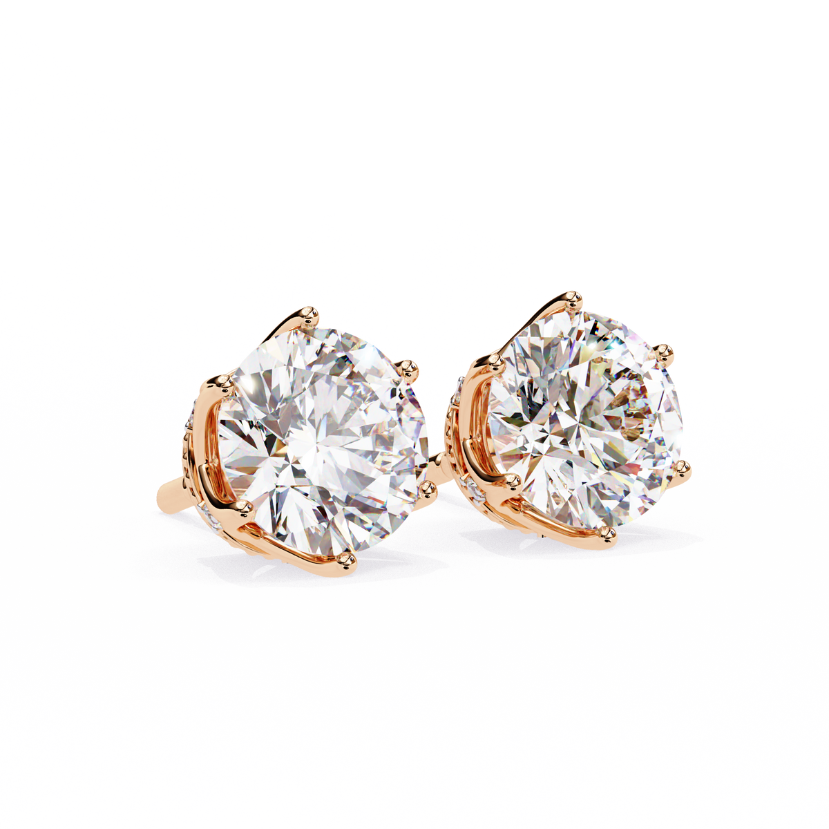 Aurora Crown Solitaire Earrings