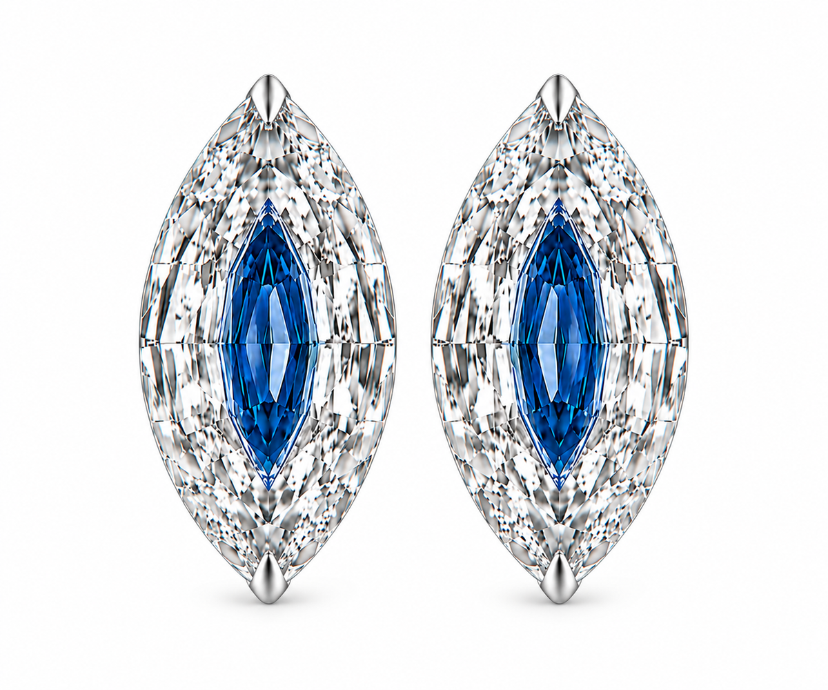 The Éclipse Bleu 10-Carat Diamond Earrings