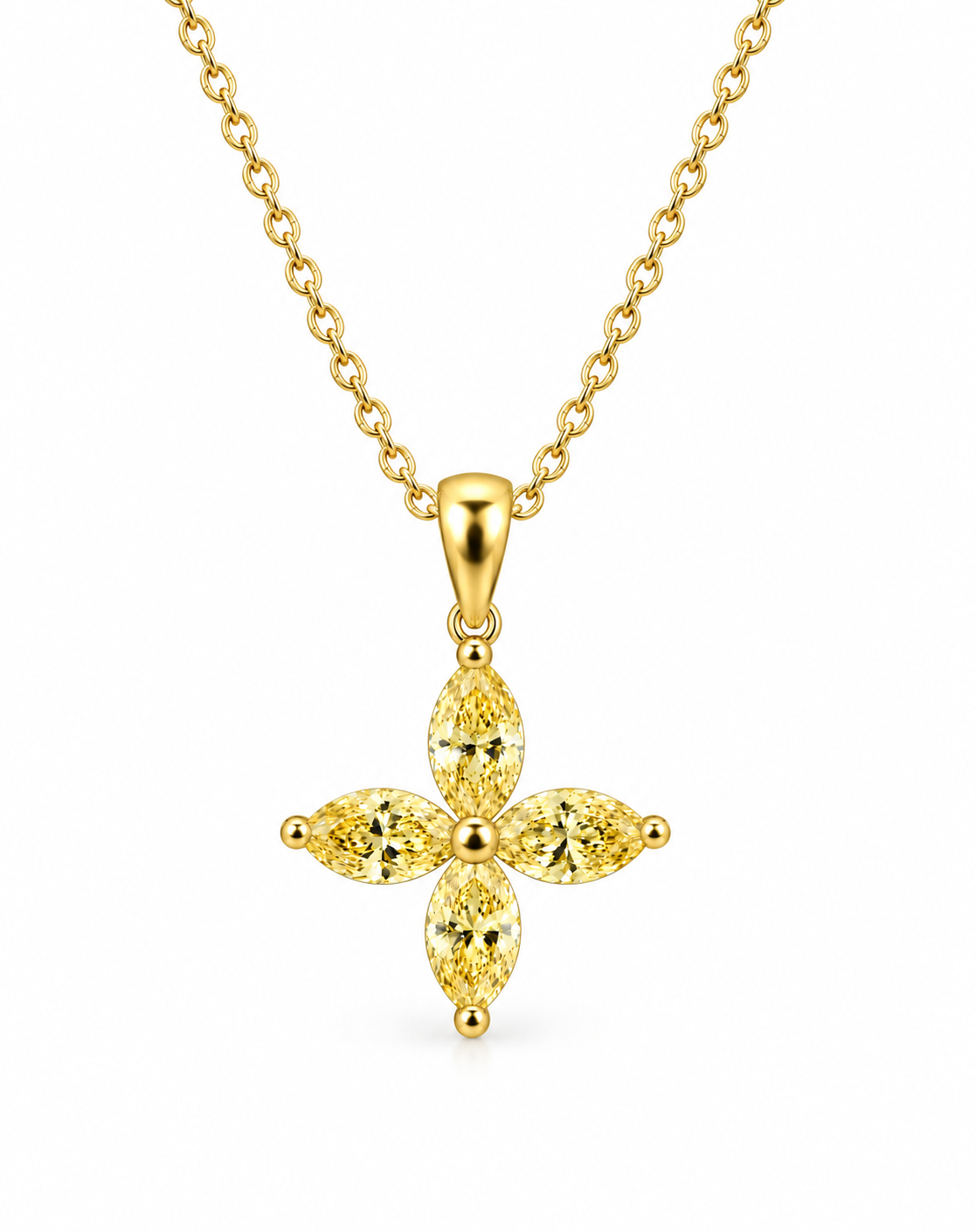 The Yellow Marquise Blossom Pendant