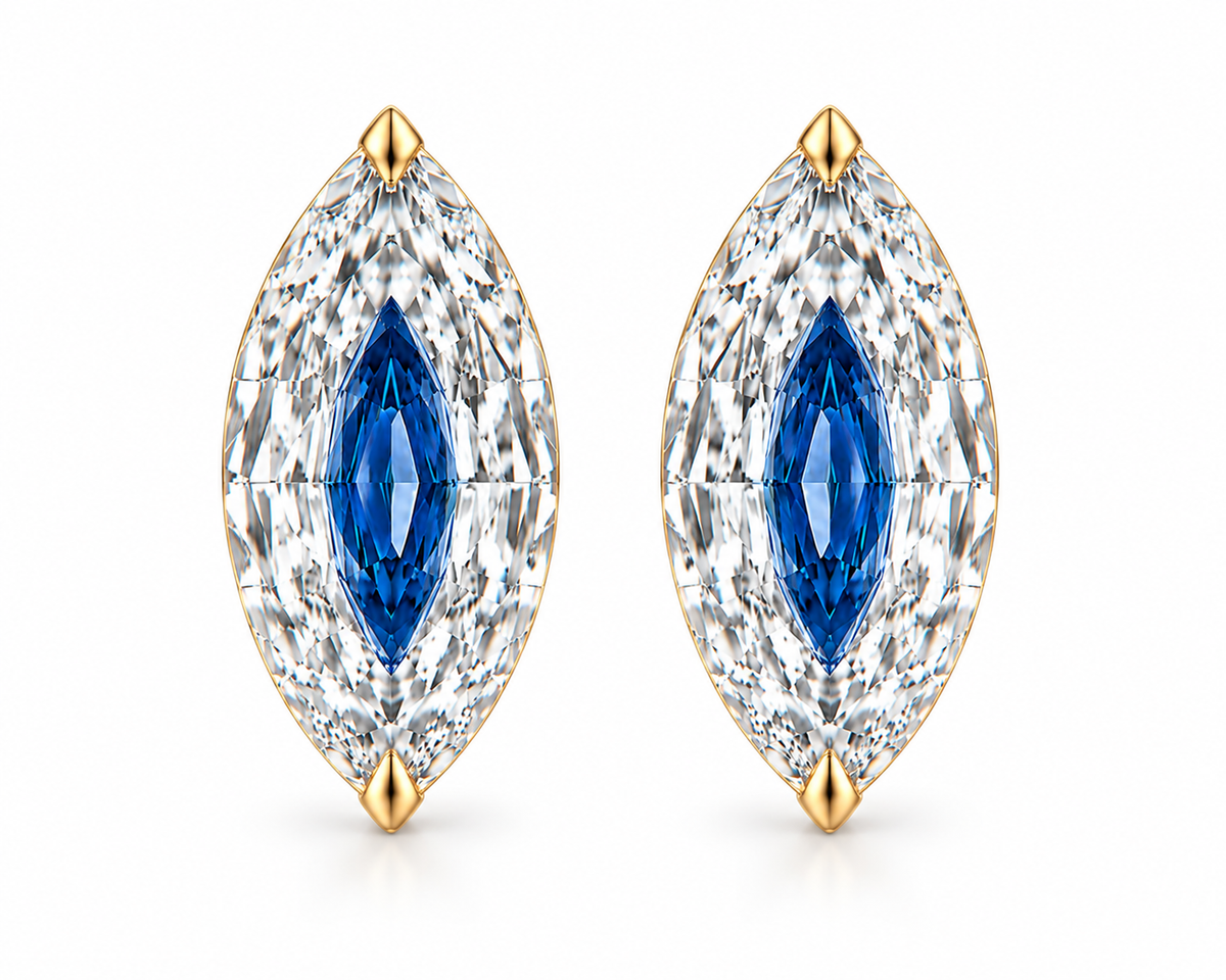 The Éclipse Bleu 10-Carat Diamond Earrings