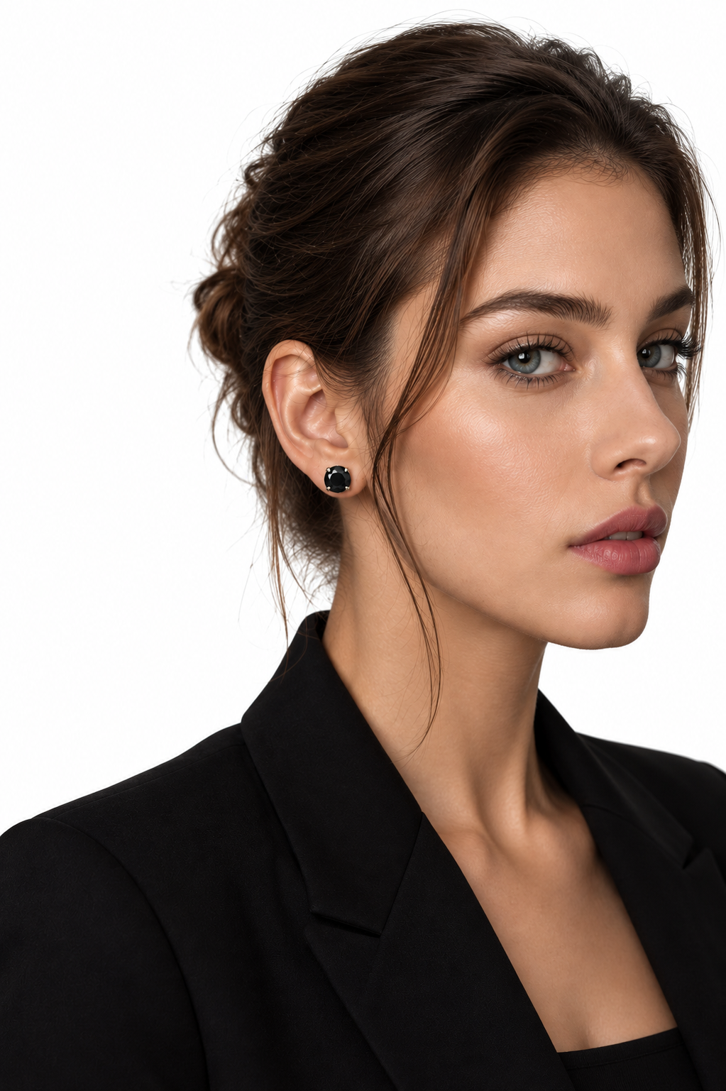 ÉCLAT NOIR — Natural Black Diamond Stud Earrings