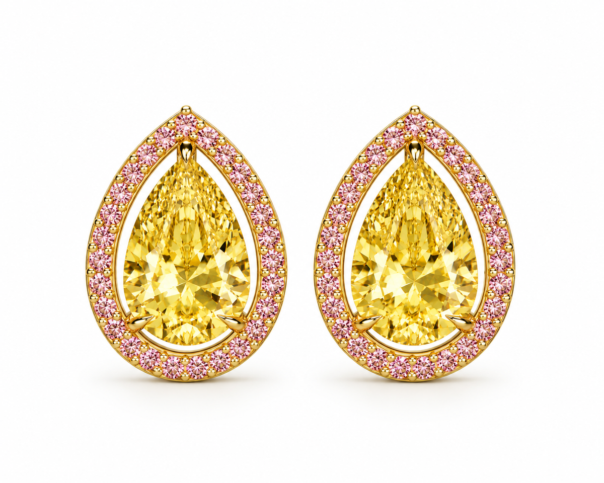 Aurelia Yellow Pear Diamond Earrings