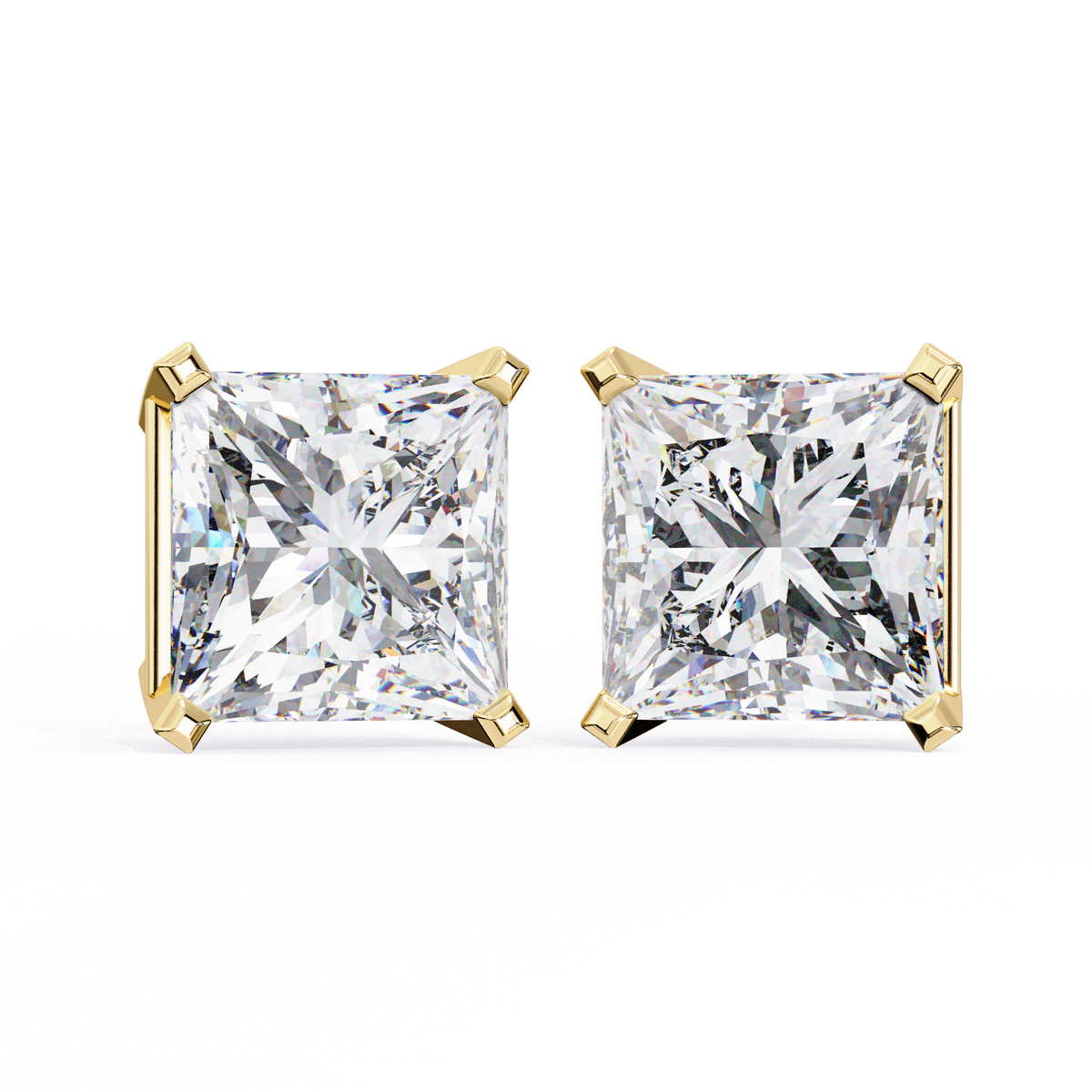 Radiant Princess Cut Stud Earrings