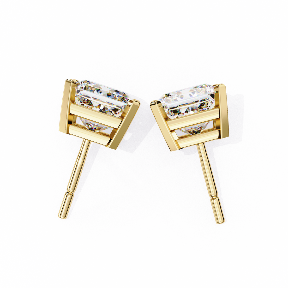 Radiant Princess Cut Stud Earrings