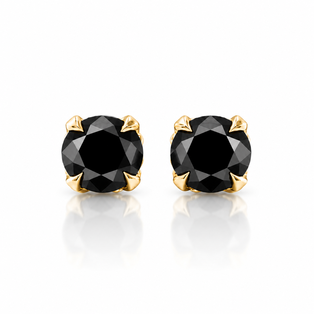 ÉCLAT NOIR — Natural Black Diamond Stud Earrings