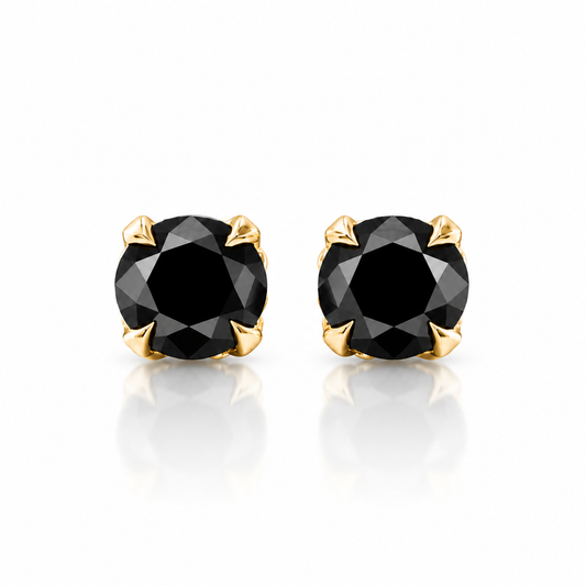 ÉCLAT NOIR — Natural Black Diamond Stud Earrings