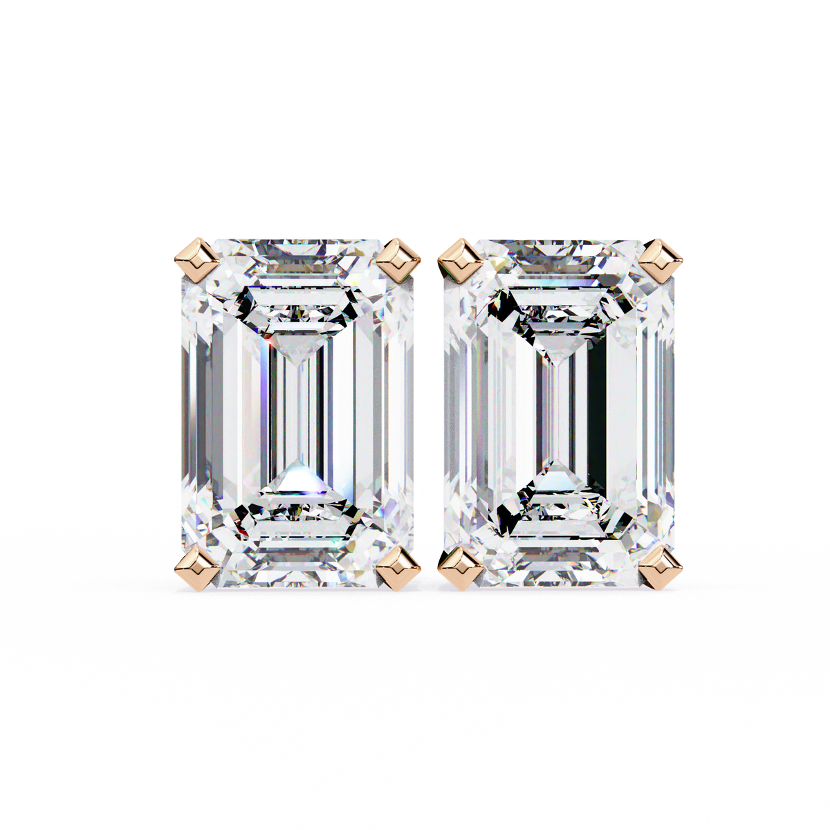 Elara Emerald-Cut Stud Earrings