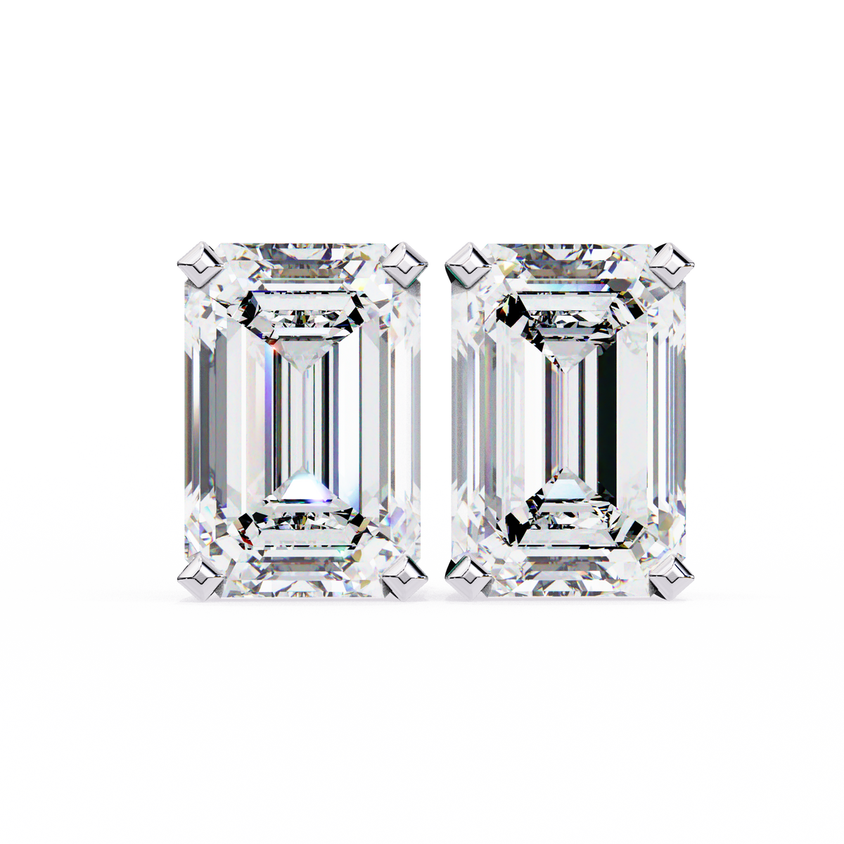 Elara Emerald-Cut Stud Earrings