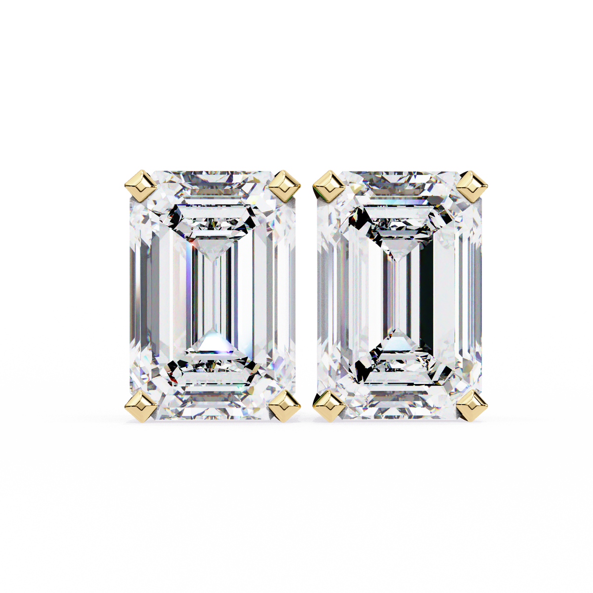 Elara Emerald-Cut Stud Earrings